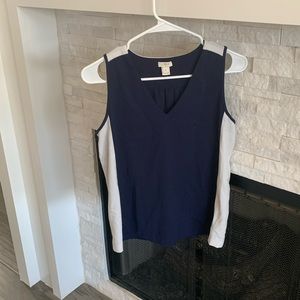 Navy and white j crew top